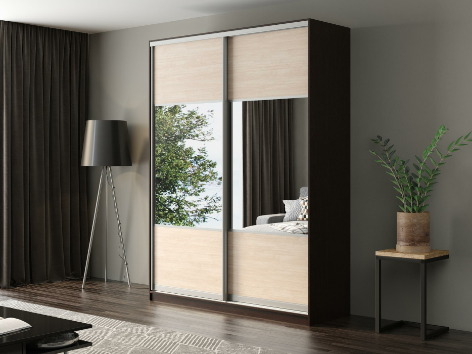 Шкафы-купе, Шкаф-купе Айсберг 170 ВЕНГЕ (шамони светлый/комбинированный)