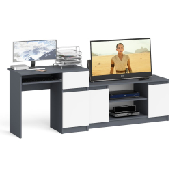 Компьютерный стол МС-1 правый с тумбой МТВ-1200 Мори