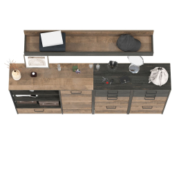 Комод-тумба в прихожую с навесной полкой и двумя обувницами с ящиками Трувор