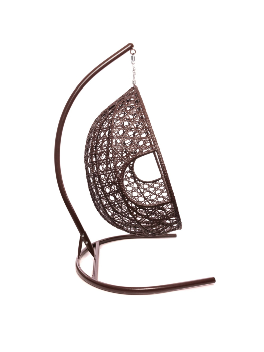 Кресла, Подвесное кресло ДЛЯ ДВОИХ ЛЮКС с ротангом коричневое