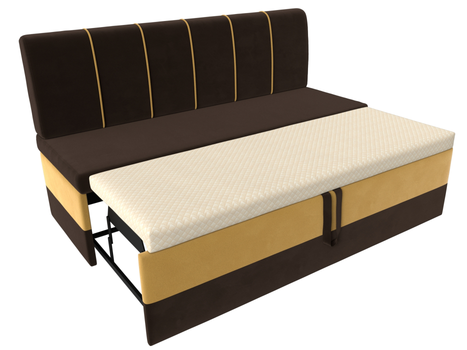 Диваны кровати со спальным местом, Прямой диван Энигма, микровельвет, коричневый