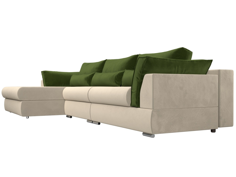 Диваны угловые в гостиную, Угловой диван Пекин Long угол левый, НПБ, микровельвет