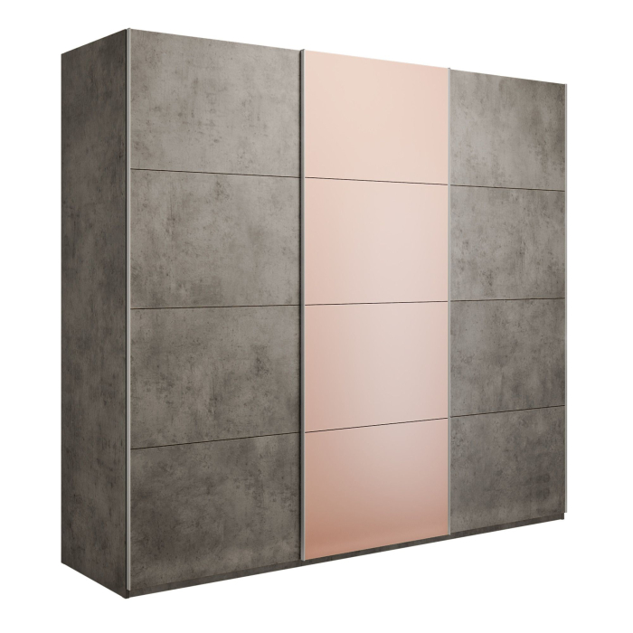 Шкафы-купе 3-х дверные, Шкаф-купе Эста 3-х дверный ДСП/Стекла пудра/Доводчик 270х66х240