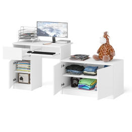 Компьютерный стол ящик и дверка Мори МС-1 левый с широкой тумбой 900