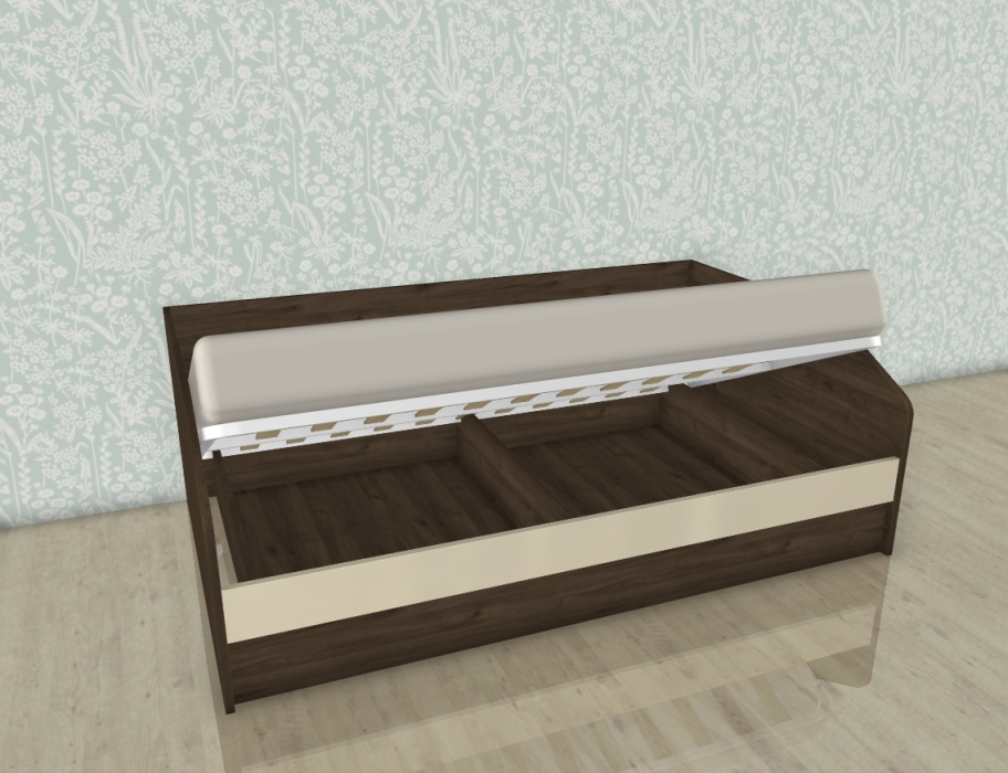 Кровати 120х200, Модульная система Карина Кровать КР-119 Гикори Джексон Темный