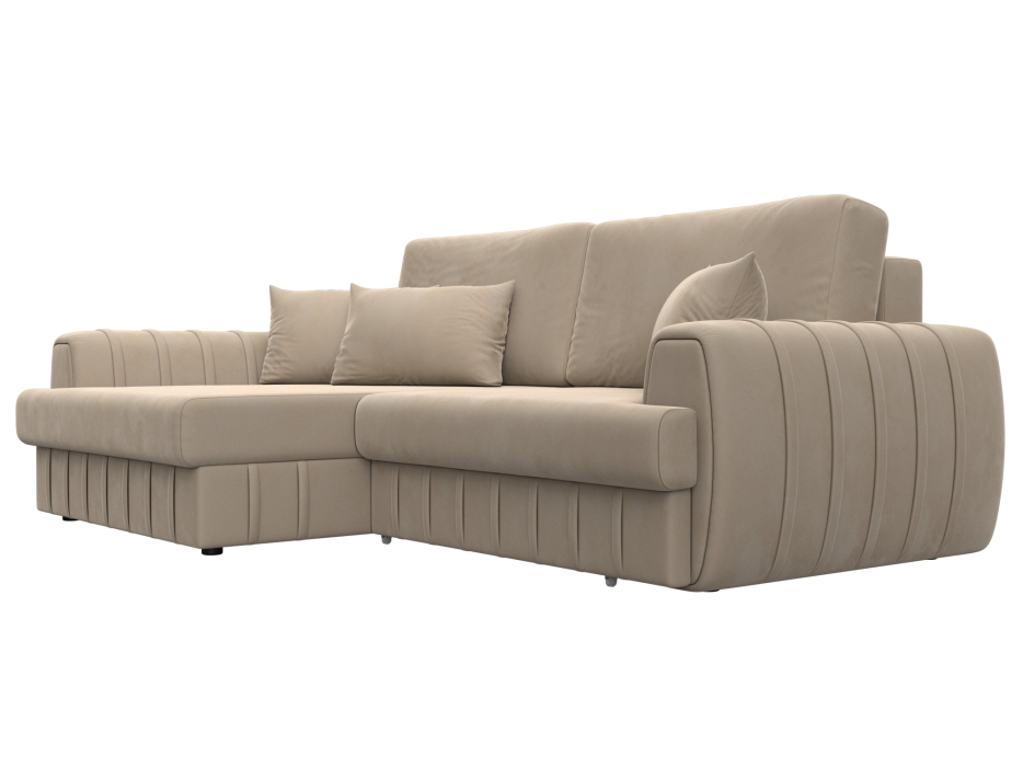 Диваны угловые в гостиную, Диван угловой Лига-057 НПБ угол левый, велюр SEVEN