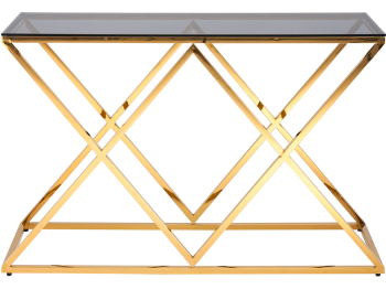 Консоль STOOL GROUP ИНСИГНИЯ 120х40 (Стекло Smoke/золотой)