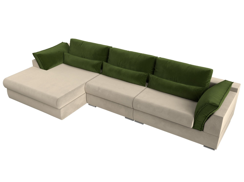 Диваны угловые в гостиную, Угловой диван Пекин Long угол левый, НПБ, микровельвет