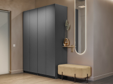 Шкафы распашные, Распашной шкаф Локер 800+800 (Гармошка с системой Push to Move/Правый) с ящиками и полками справа