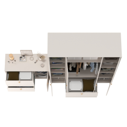 Шкаф большой 4-х дверный Афина и комод с дверкой и тремя ящиками