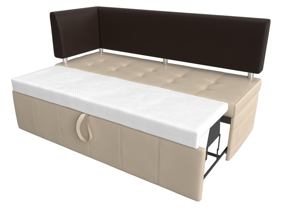 Диваны угловые кухонные, Кухонный прямой диван Стоун с углом левый, экокожа