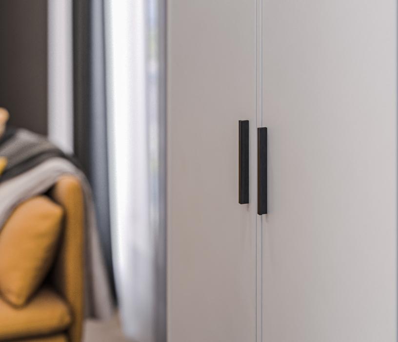 Шкафы распашные, Шкаф 2 дверный Милан СБ-3263 Серый/МДФ Светло серый