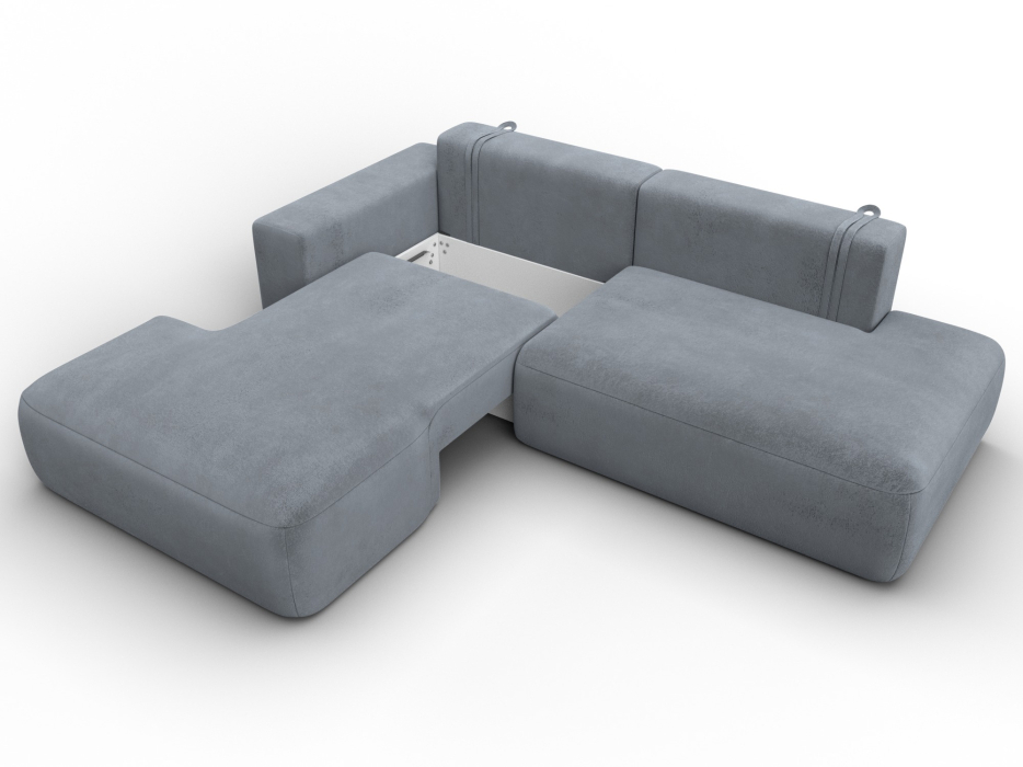 Диваны угловые в гостиную, Диван угловой Лига-036 НПБ Модерн левый угол, велюр TOWER