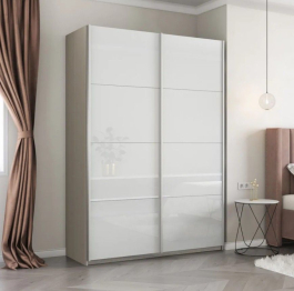 Шкаф-купе Прайм 2-х дверный Стекла белые/Доводчики 120х57х230