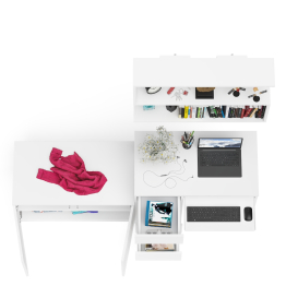 Тумба с дверками МА900 с компьютерным столом МС-6 левым и полкой 900