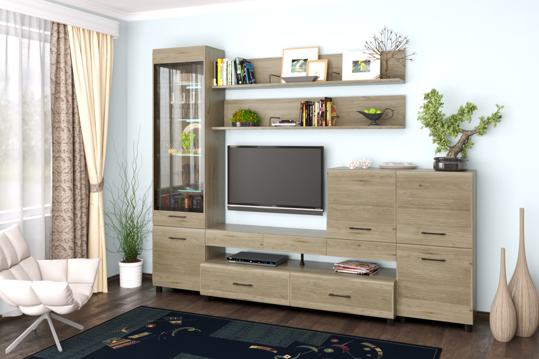 Стенки для гостиной, Модульная гостиная Камелия композиция 5