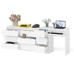 Комод Мори МК1200 6-ть ящиков со столом компьютерным МС-6 левым