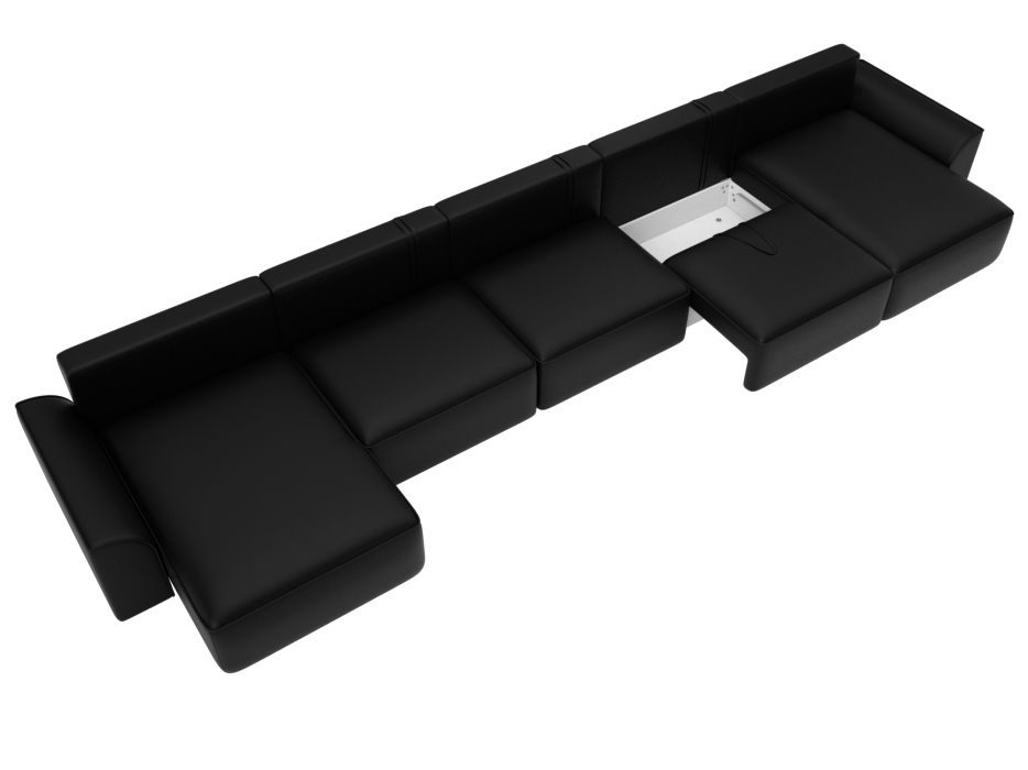 Диваны еврокнижки, Диван П-образный Лига-048 НПБ МегаЛонг, экокожа GRIFON