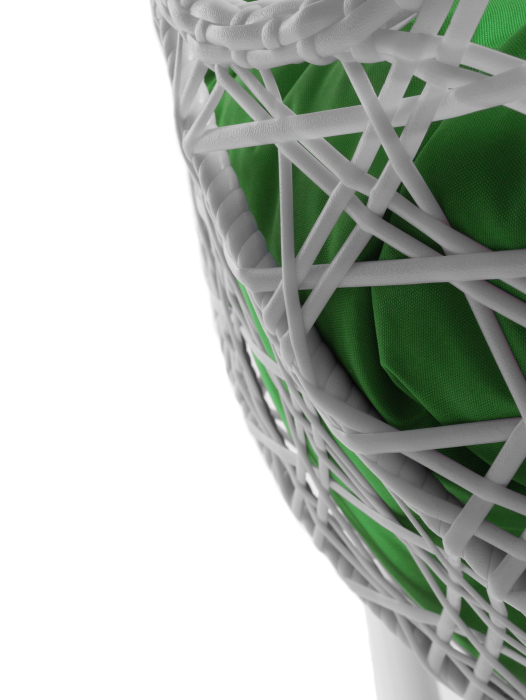 Подвесные кресла, Подвесное кресло ДЛЯ ДВОИХ ЛЮКС с ротангом белое