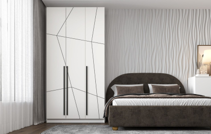 Шкаф для одежды 67.12 Брандо (3-х дв.) МДФ Геометрия