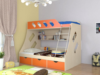 Кровать двухъярусная ДЕЛЬТА 20.01 (Дуб молочный)