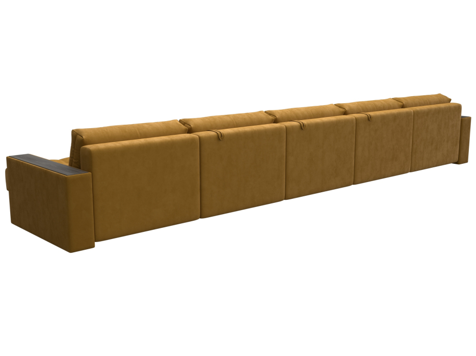 Диваны еврокнижки, Диван П-образный с декором Лига-049 НПБ Мегалонг, велюр BRUT