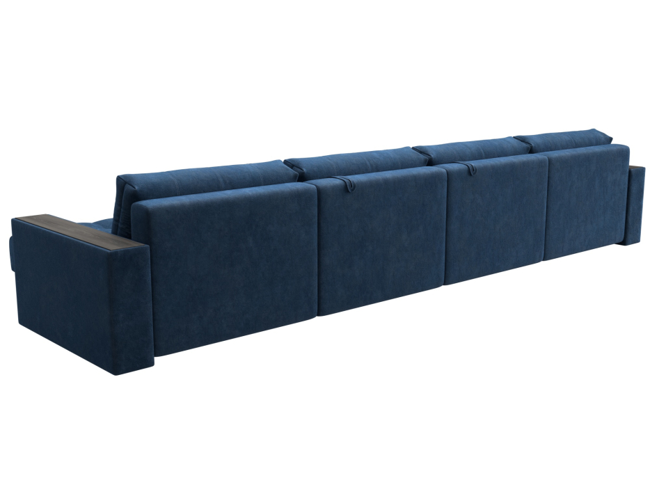 Дизайнерские диваны для гостиной, Диван П-образный с декором Лига-049 НПБ Лонг, велюр BRUT