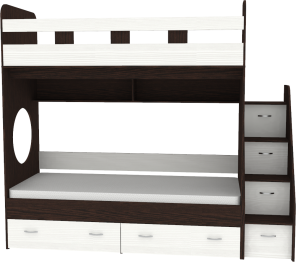 Двухъярусная кровать Юниор 1 90x200, Венге