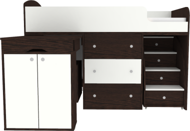 Кровать чердак Малыш, Венге