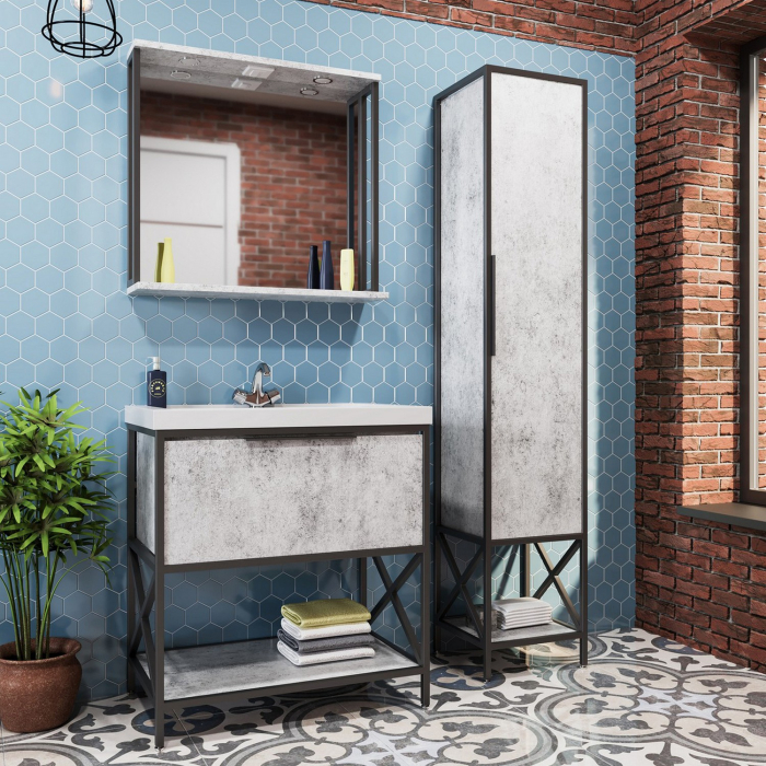 Тумбы без раковины, Тумба д/ванной БРУКЛИН-80 под умывальник Фостер 80/Fest 80 ЛОФТ (ЛДСП)