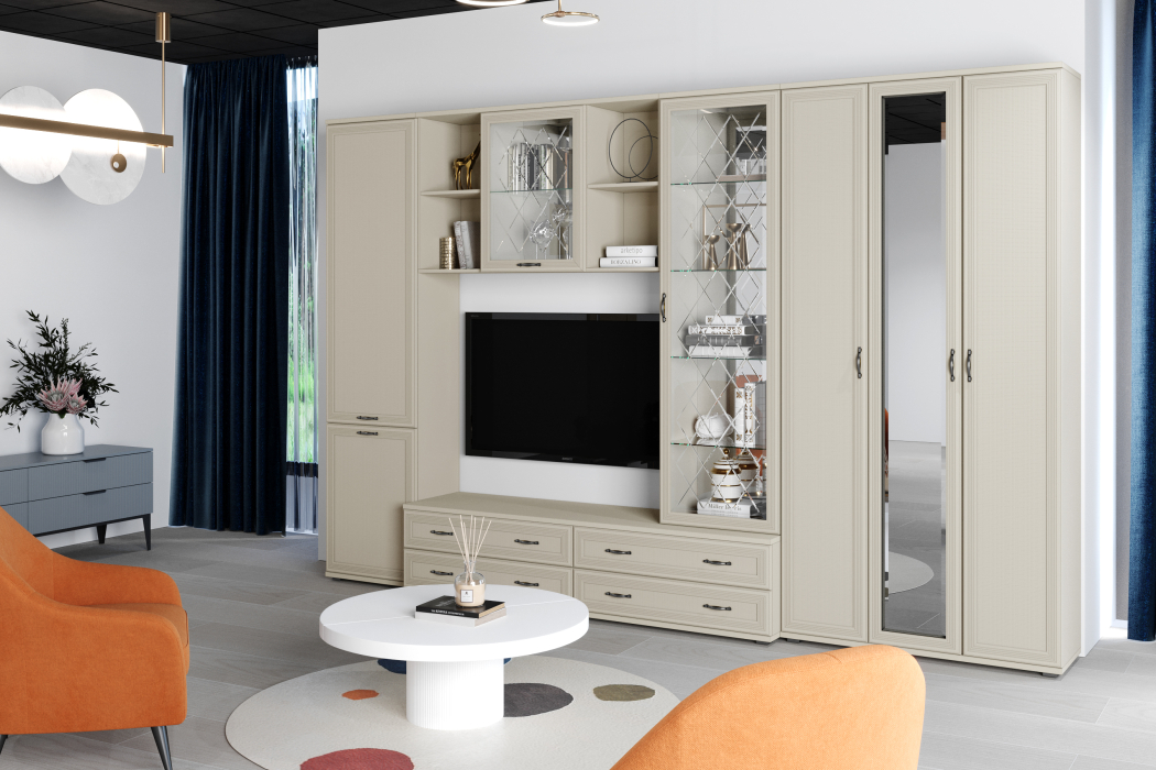 Стенки для гостиной, Модульная гостиная Карина композиция 15