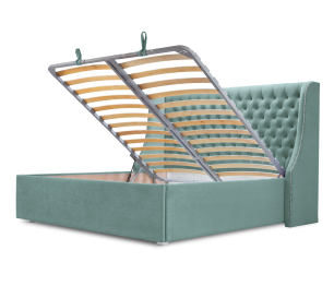 Кровать с мягким изголовьем Пандора 1400, микровелюр