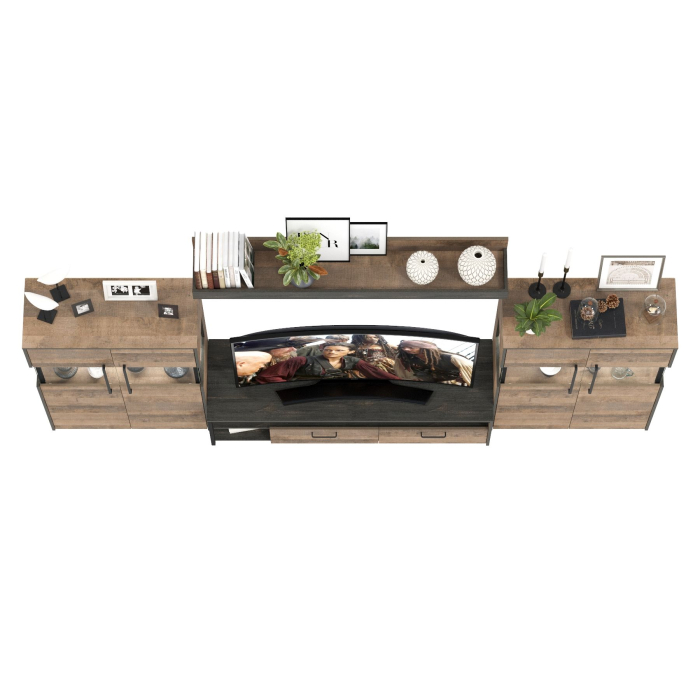 Стенки для гостиной, Мебель лофт с подсветкой для гостиной Трувор № 67