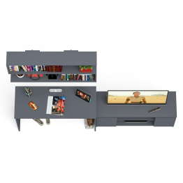 Широкая тумба Мори 1200 с письменным столом 1200.1 и полкой 