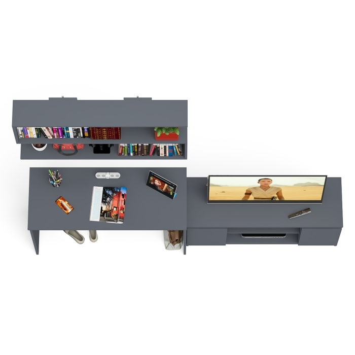 Прямые компьютерные столы, Широкая тумба Мори 1200 с письменным столом 1200.1 и полкой 