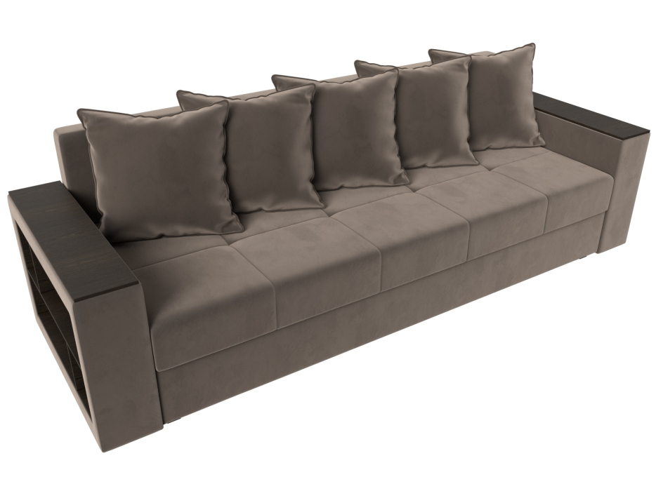 Диваны прямые, Диван прямой Дубай Лайт полки слева, велюр