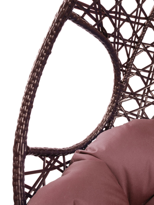 Кресла, Подвесное кресло ДЛЯ ДВОИХ ЛЮКС с ротангом коричневое