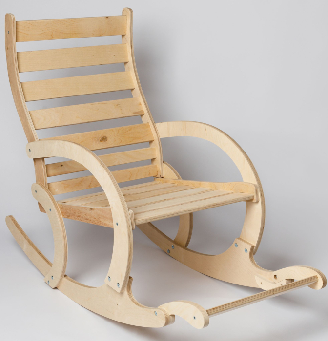 Кресла, Кресло-качалка НЕАПОЛЬ с подножкой без покраски