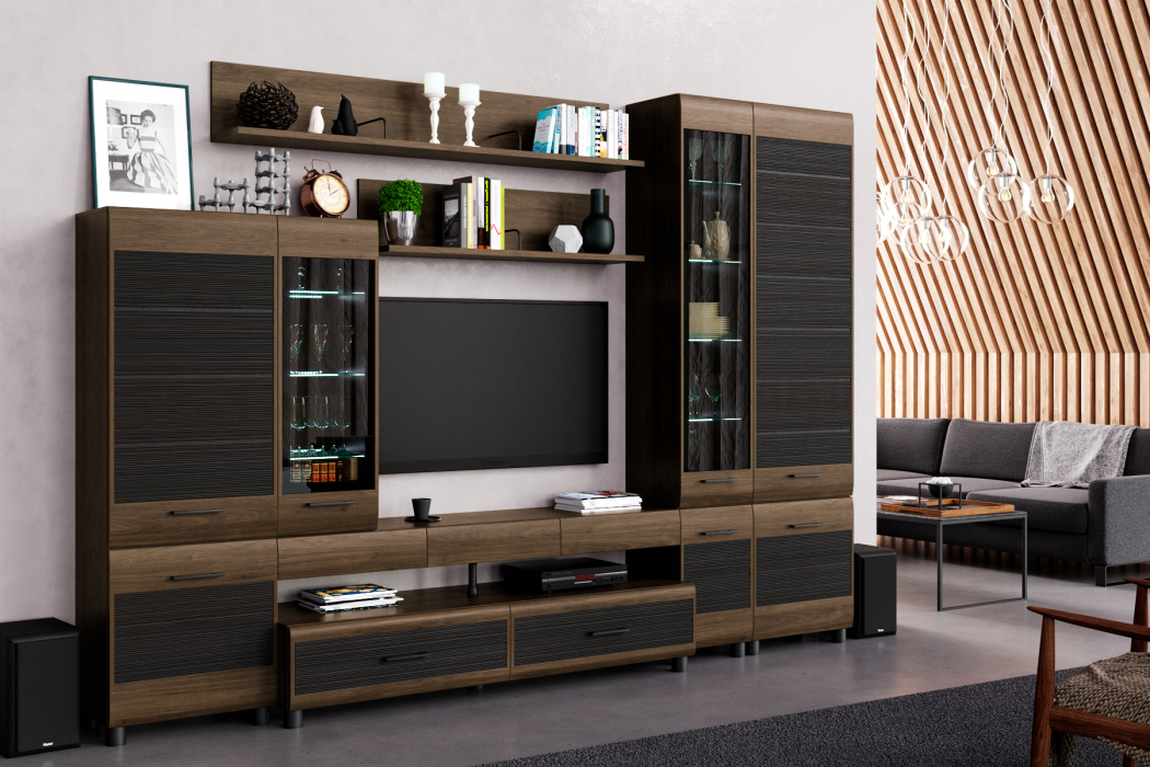 Стенки для гостиной, Модульная гостиная Камелия композиция 2