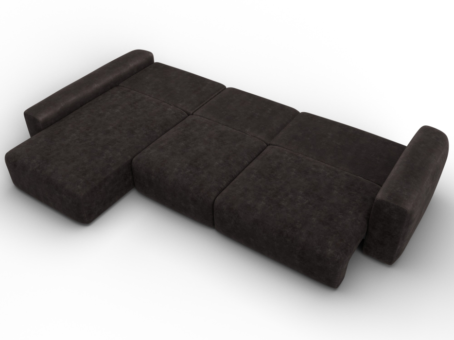 Диваны угловые в гостиную, Диван угловой Лига-066 НПБ Лонг угол левый, велюр BRUT