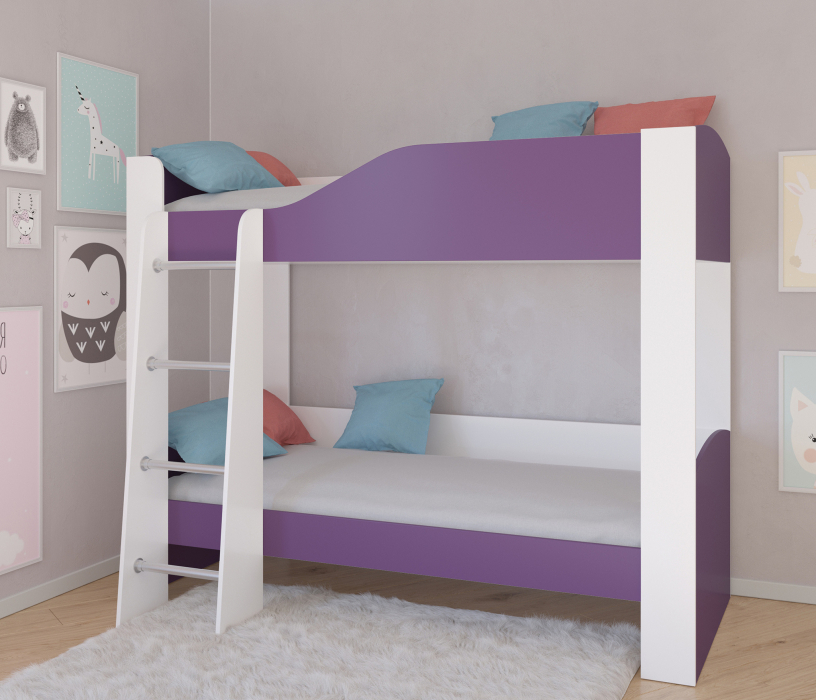 Для подростков, Кровать двухъярусная Астра 2 без ящика Белый