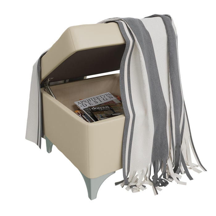 Пуф в прихожую, Пуфик с нишей Жозефина-2 искусственная кожа