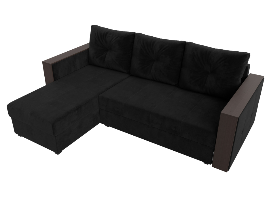 Диваны угловые в гостиную, Угловой диван Валенсия Лайт левый угол, велюр