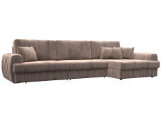 Диваны угловые в гостиную, Диван угловой Лига-057 НПБ Лонг угол правый, велюр TOWER