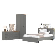 Спальные гарнитуры, Кровать со спальным местом 1600х2000 с ортопедическим основанием и платяной шкаф с комодом Остин 16.240