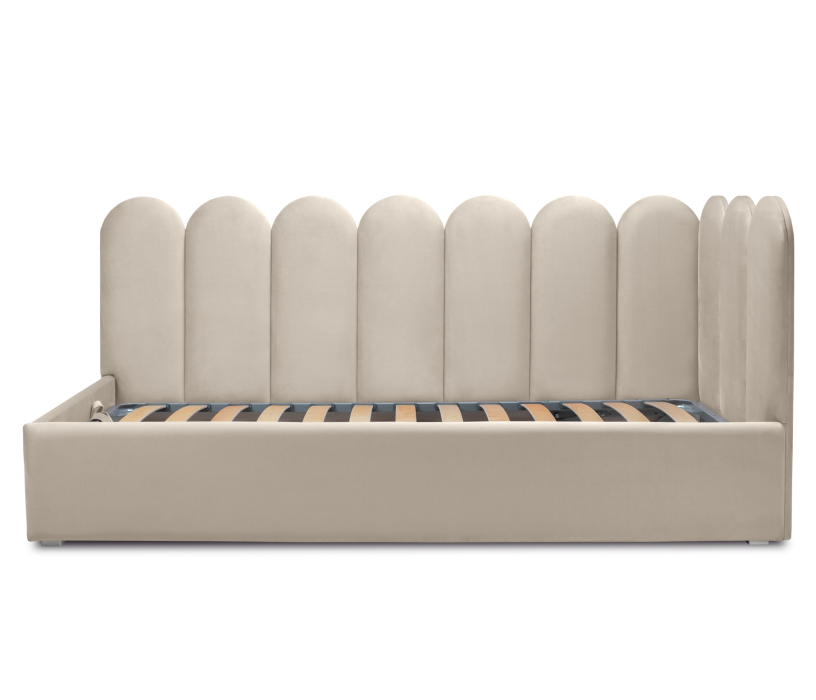 Мягкая кровать, Кровать с мягким изголовьем Мия 90 с подъемным механизмом, микровелюр