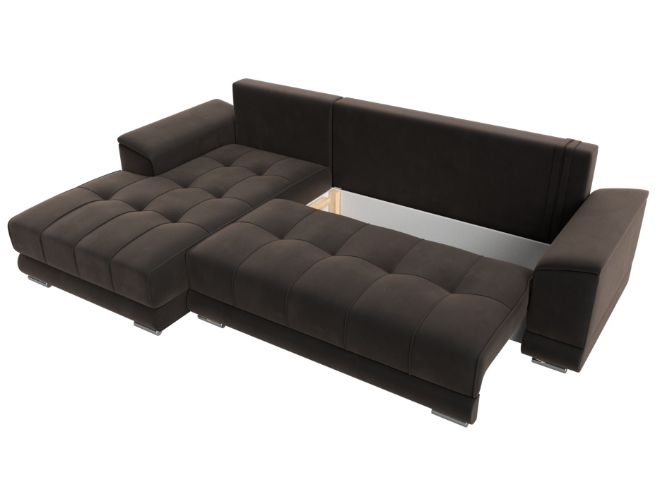 Диваны угловые в гостиную, Угловой диван НордСтар левый угол, велюр