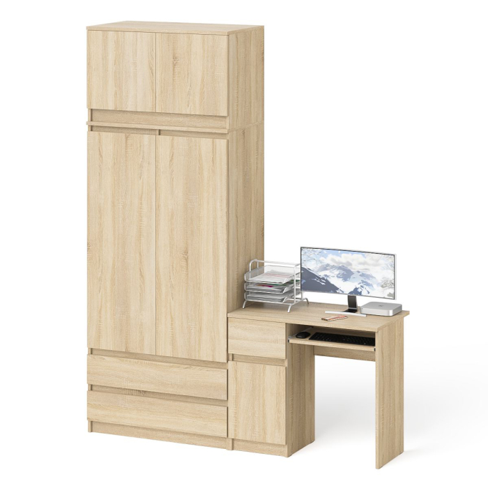 Компьютерные столы, Компьютерный стол МС-1 левый со шкафом на 900 с антресолью Мори