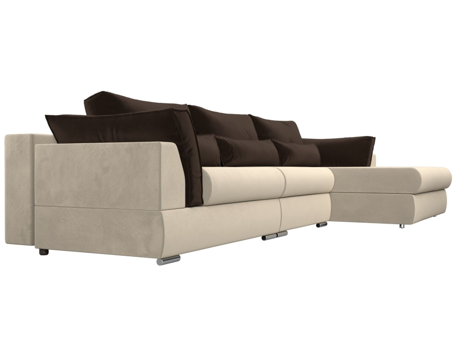 Диваны угловые в гостиную, Угловой диван Пекин Long угол правый, НПБ, микровельвет