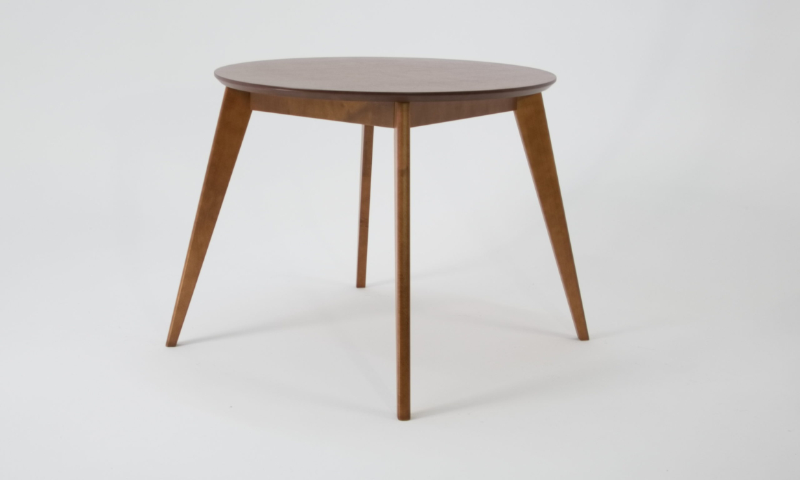 Обеденные группы, Стол Сканди К 90 орех со стульями Франк орех велюр бежевый